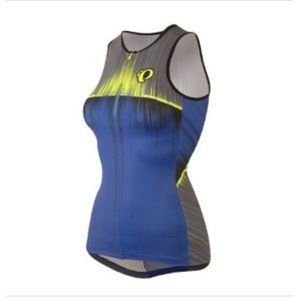 Pearl Izumi NWT Elite Tri Singlet Size Medium in Blue-Gray-Yellow-Aero Fabric